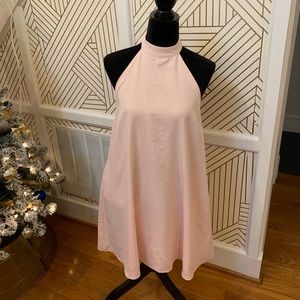Lulus Dress halter top with open back baby pink dress size xl